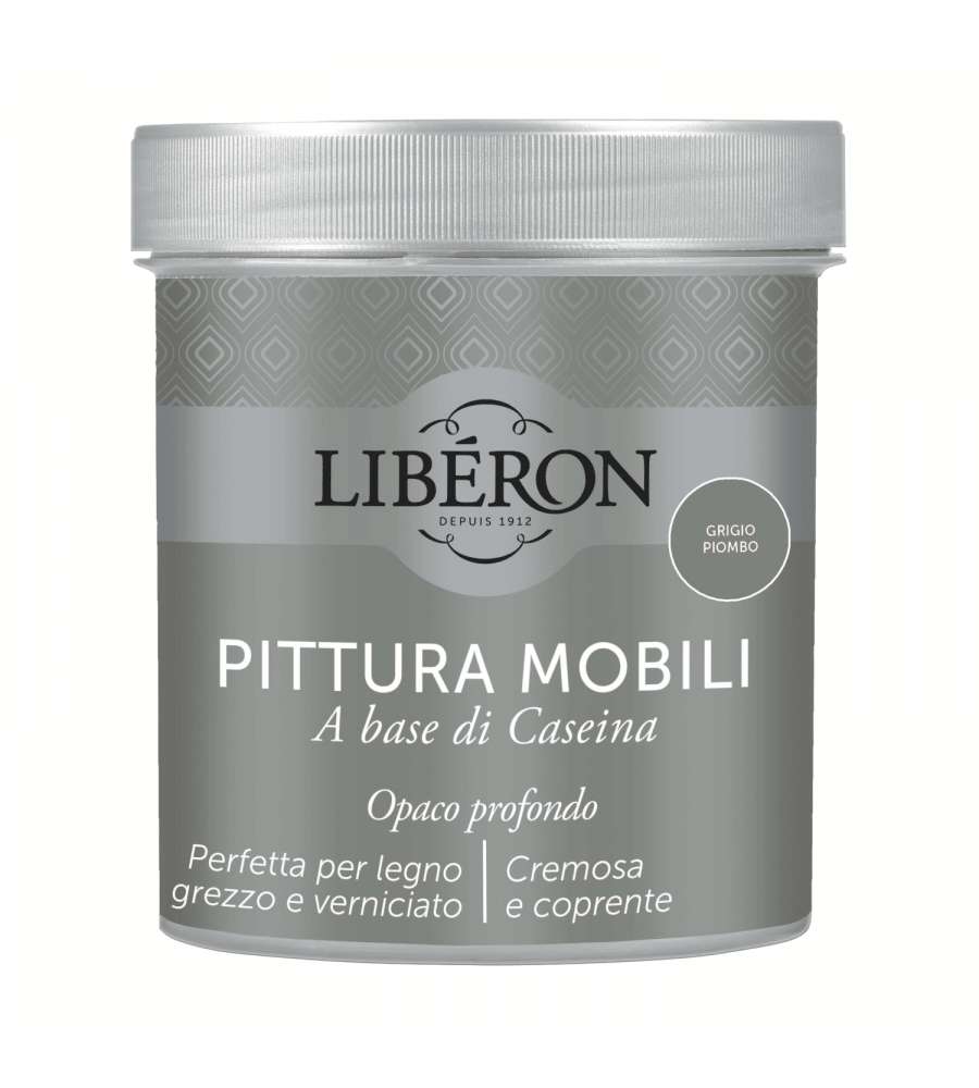 Lib�ron Pittura Mobili Grigio Piombo 0.5 L a base di Caseina Cremosa