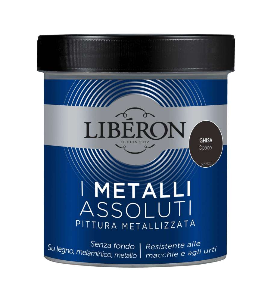 Lib�ron Pittura Metallizzata Ghisa Opaco 0,5 L per Legno e Mobili