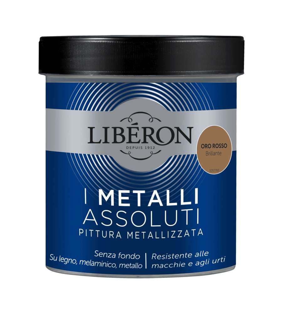 Lib�ron Pittura Metallizzata Oro Rosso Brillante 0.5 L Decorativa