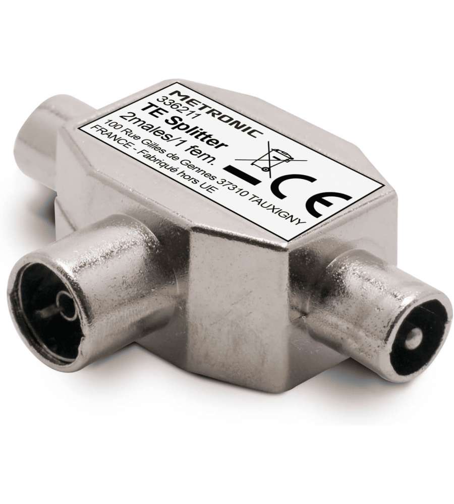 Metronic Distributore TV 2 Vie Schermato Grigio 55x35x17 mm UHF 40-860 MHz