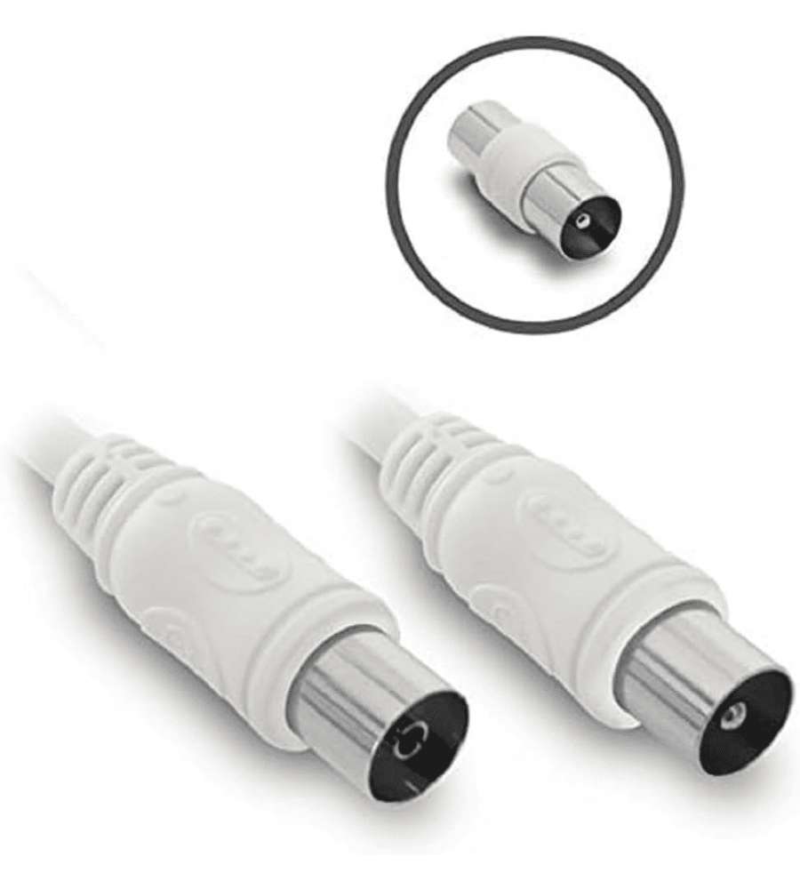 Metronic Prolunga TV Coassiale Bianco 9.52 mm con Adattatore 5m