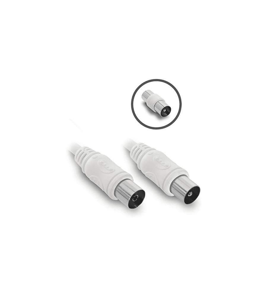 Metronic Prolunga TV Coassiale 9.52 mm M/F 10 m con Adattatore M/M Bianco