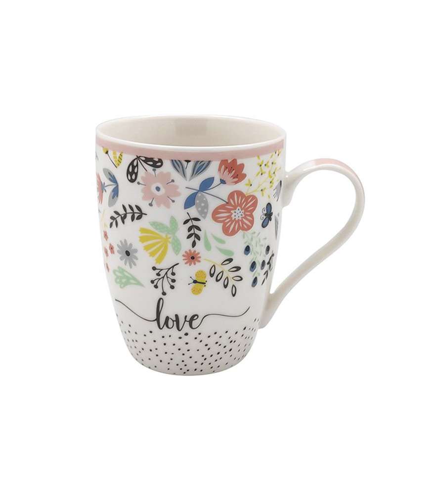 Tazza Mug in Porcellana - Fiori - 340 cc