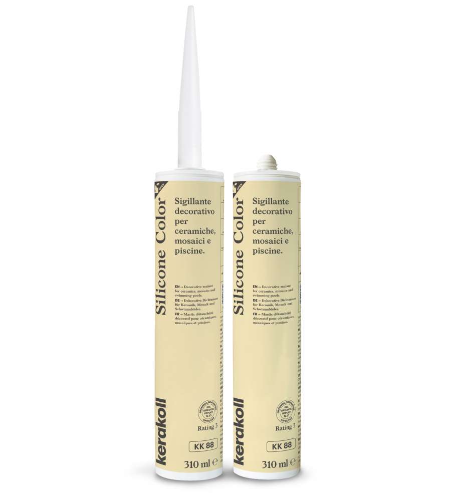 Kerakoll Silicone Color KK88 - Sigillante siliconico Crema 310ml - Impermeabile e resistente