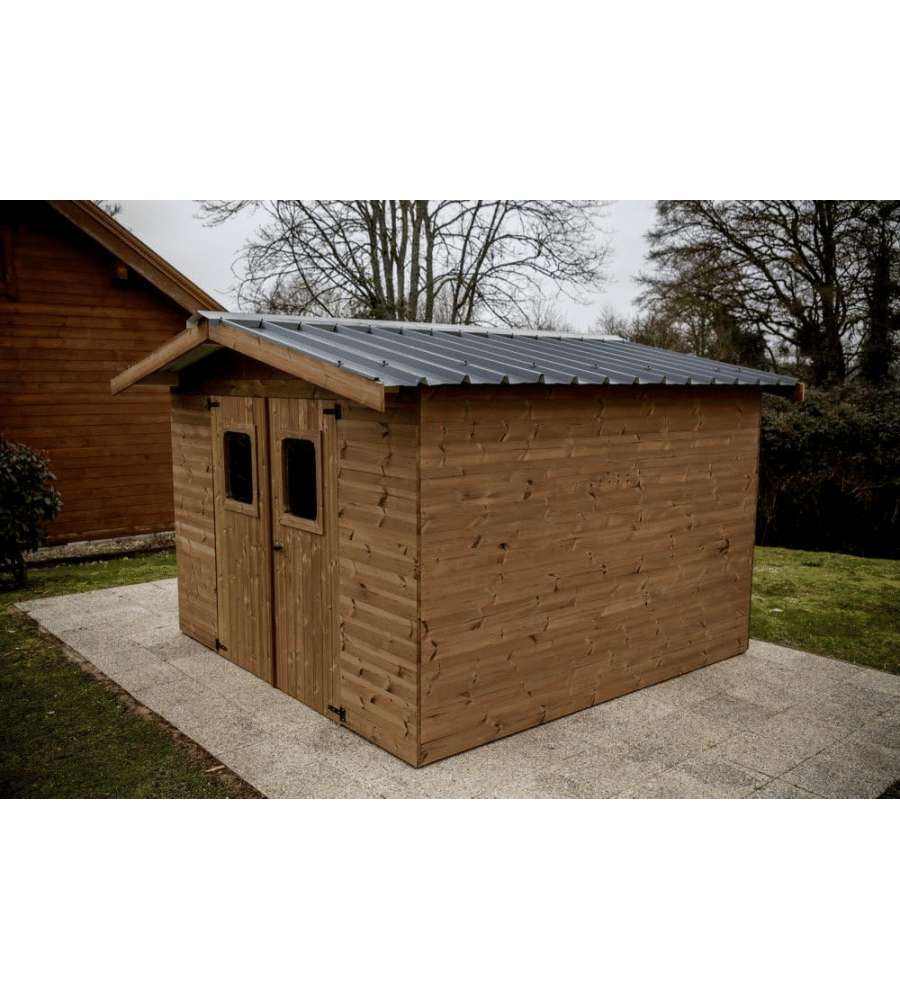 Habrita Casetta da Giardino 19mm Legno Naturale 2,80x2,79m Acciaio Galvanizzato