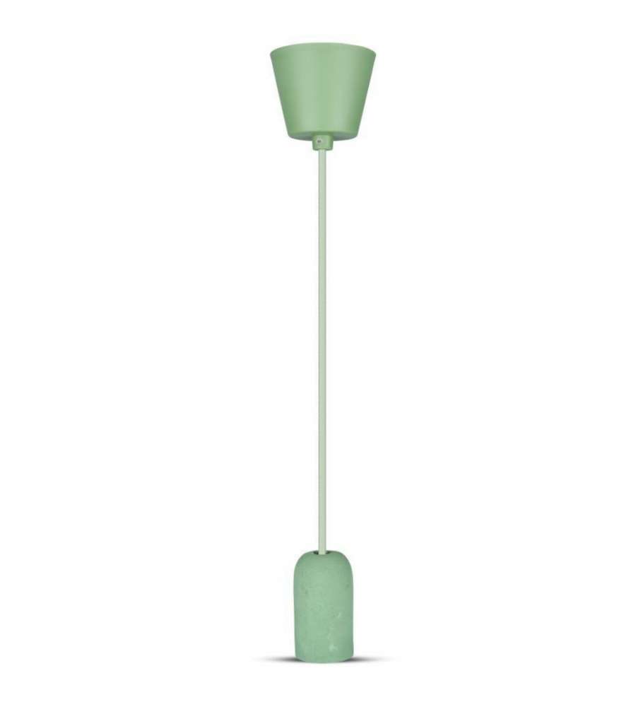 Lampadario LED a Cilindro in Calcestruzzo con Portalampada E27 (Max 60W) Colore Verde