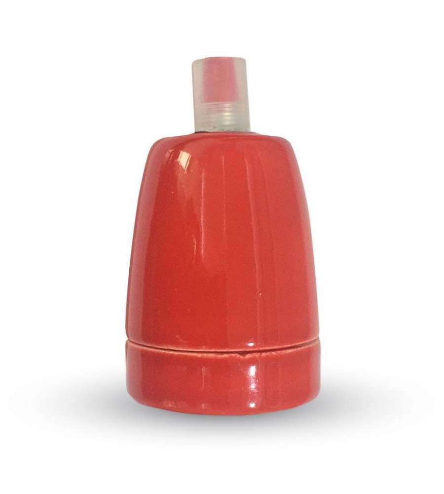 Portalampada in Porcellana E27 (Max 60W) Colore Rosso