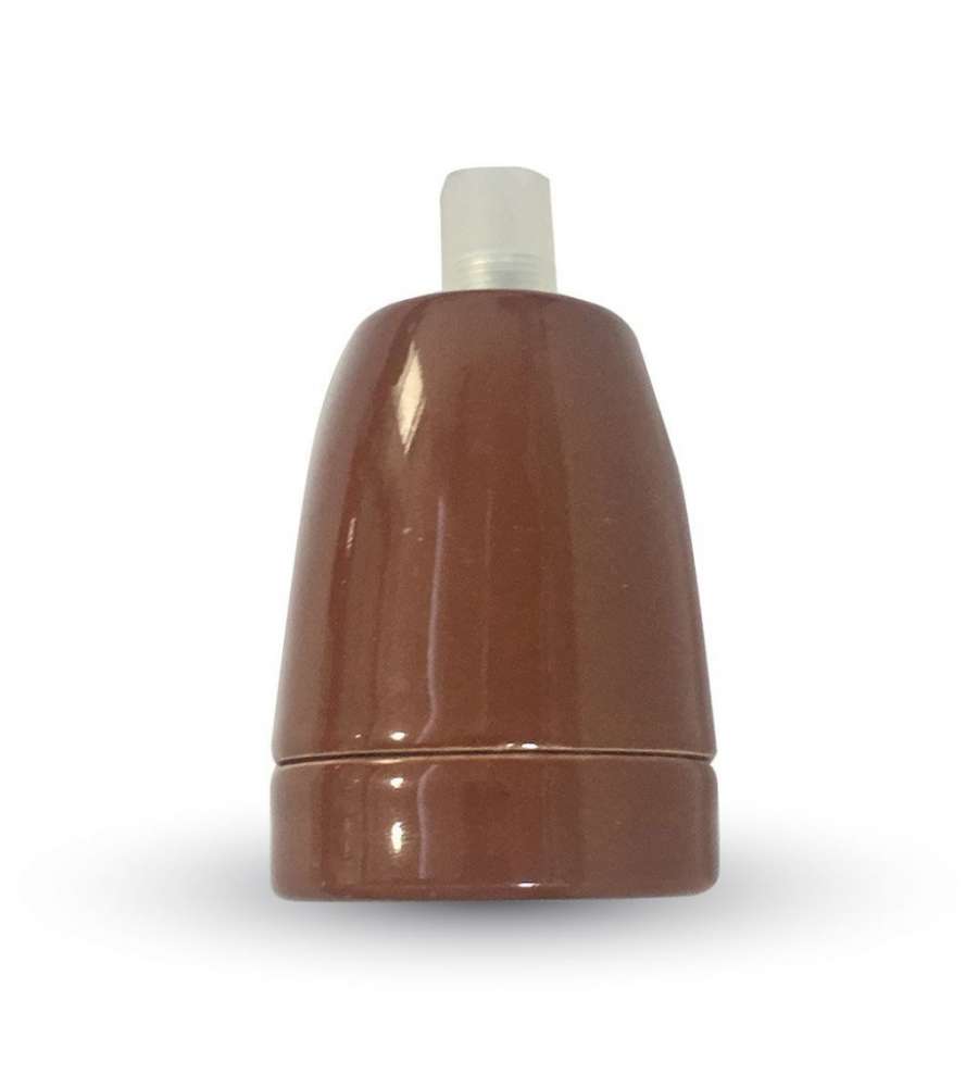 Portalampada in Porcellana E27 (Max 60W) Colore Marrone