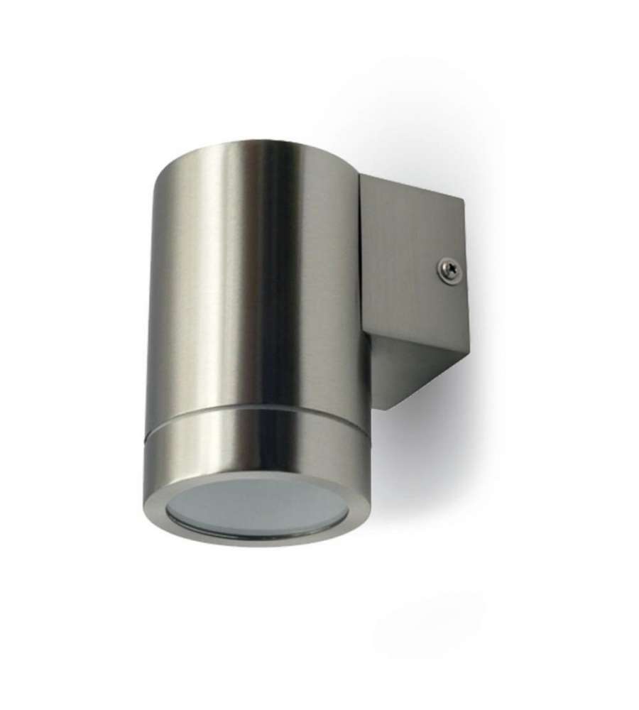 Portafaretto LED da Muro Rotondo GU10 (Max 35W) Colore Metallico IP44