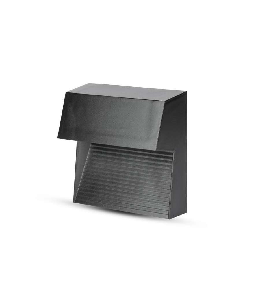 Faretto LED Segnapasso Quadrato Montaggio a Plafone 3W Colore Nero 4000K IP65
