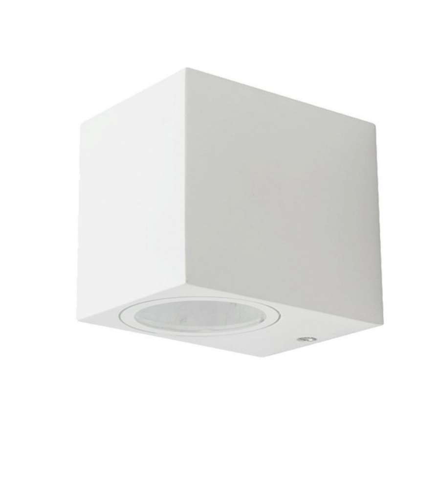 Portafaretto LED da Muro Quadrato GU10 (Max 35W) Colore Bianco IP44