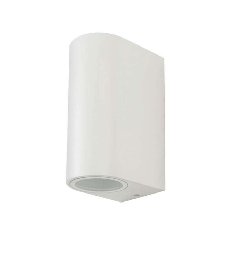 Portafaretto LED da Muro Rotondo 2 GU10 (Max 2x11W) Colore Bianco IP44
