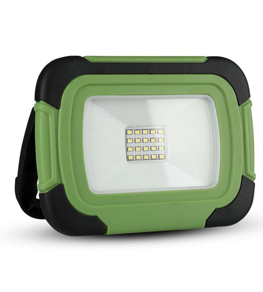 Faro LED Chip Samsung 10W Ricaricabile con USB Colore Nero e Verde 6400K IP44