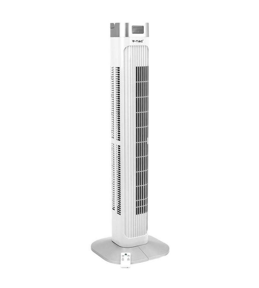 Ventilatore LED 55W con Display con Indicatore di Temperatura e Telecomando Colore Bianco 36 Pollici