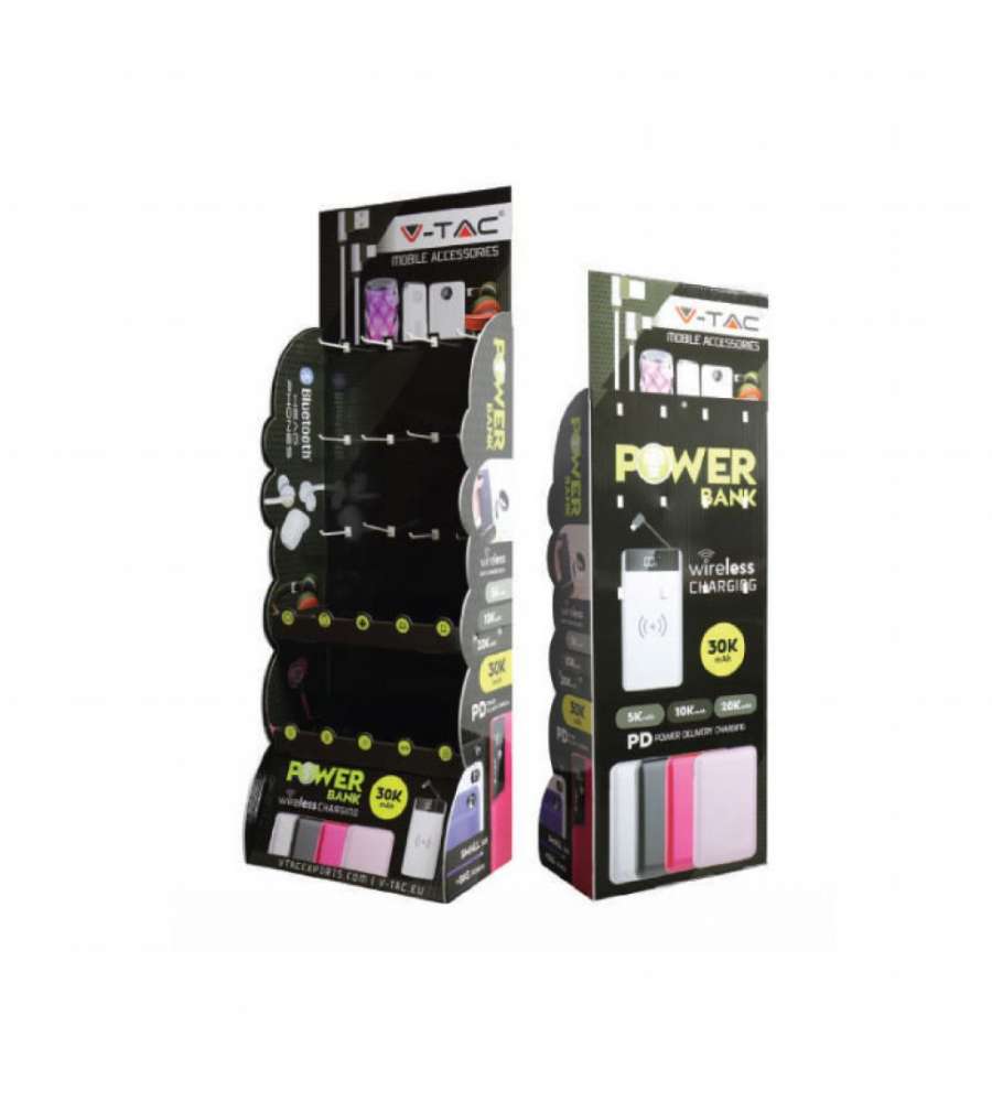 Espositore da Terra in Cartone con Ganci Metallici (specifico per Accessori Digitali)