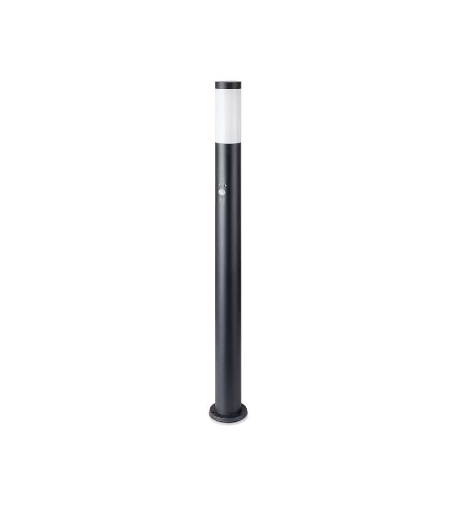 Lampada LED da Giardino 110cm con Portalampada E27 (max 60W) in Acciaio Inossidabile Nero Con Sensore PIR IP44