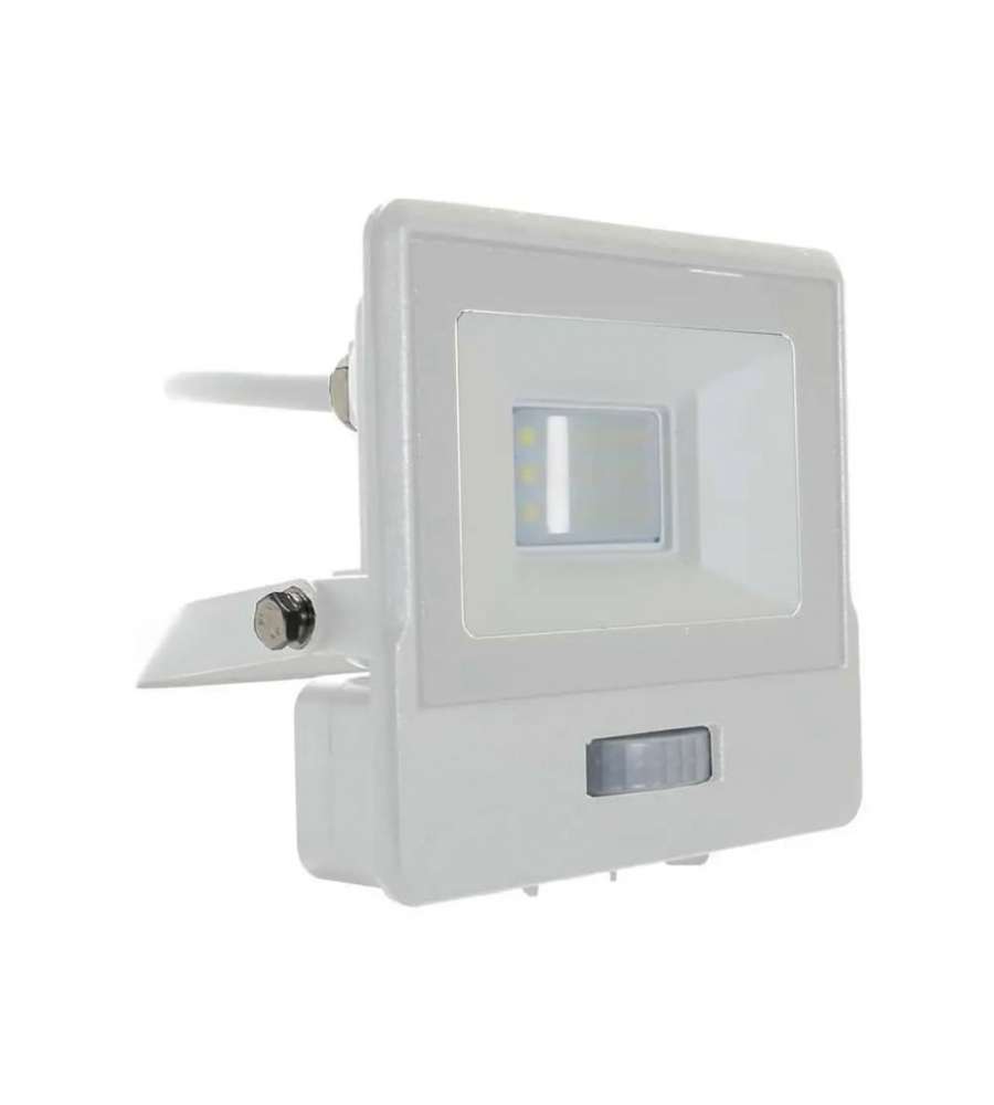 Faro LED Chip Samsung 10W con Sensore PIR Cavo 1m Colore Bianco 6400K IP65