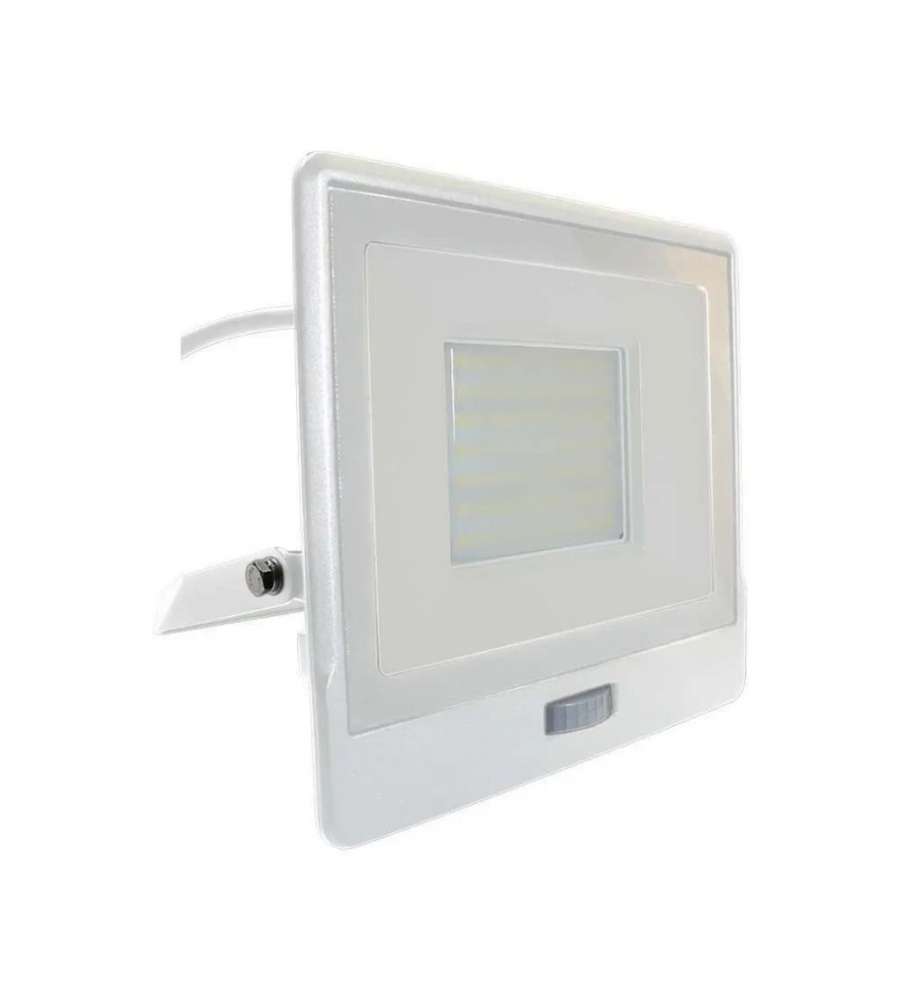 Faro LED Chip Samsung 50W con Sensore PIR Cavo 1m Colore Bianco 4000K IP65