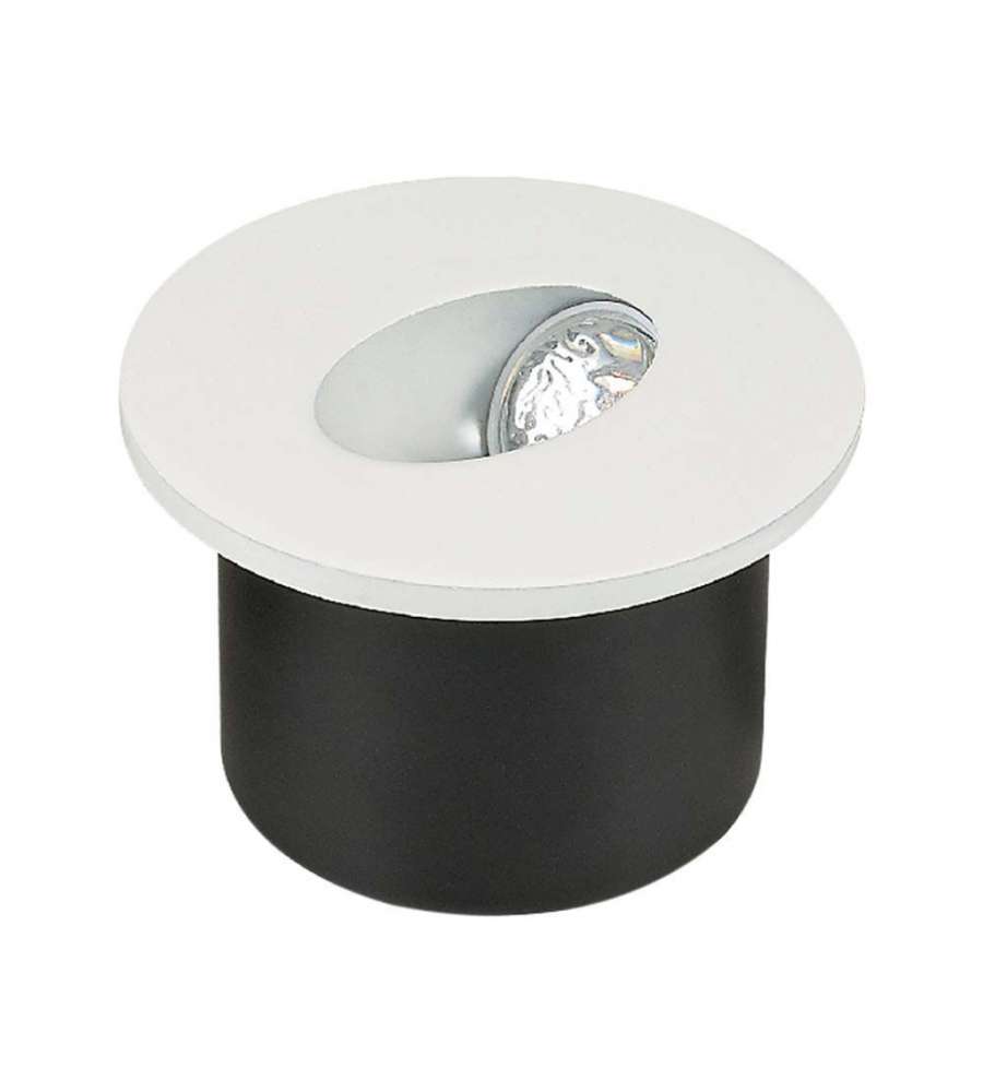 Faretto LED Segnapasso Rotondo Montaggio a Incasso 3W Colore Bianco 4000K IP20