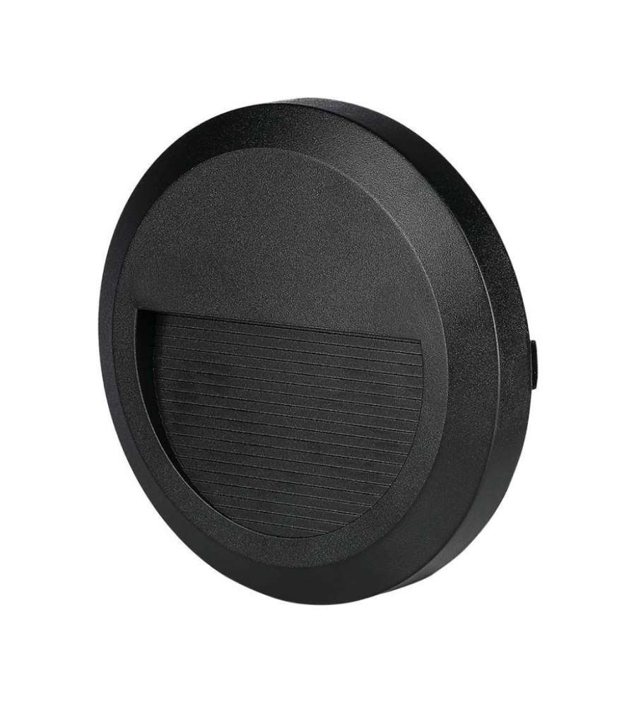 Faretto LED Segnapasso Rotondo Montaggio a Plafone 2W Colore Nero 4000K IP65