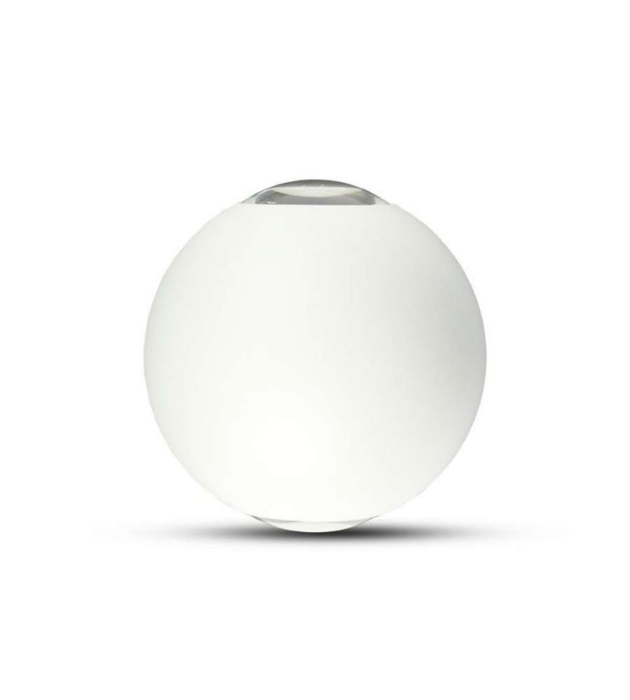 Lampada LED da Muro Sferica 6W Doppio Fascio Luminoso Colore Bianco 4000K IP65