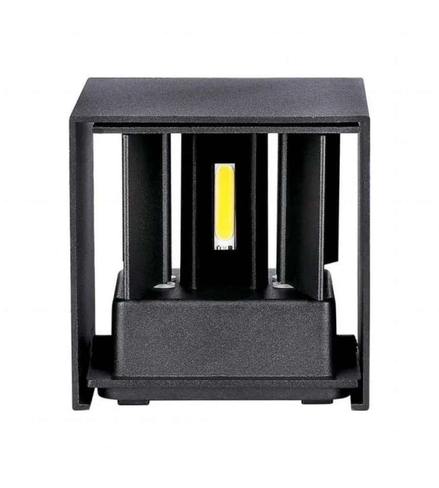 Lampada LED da Muro Quadrata Doppio LED COB 5W 140LM/W Colore Nero Satinato Fascio Luminoso Regolabile 4000K IP65