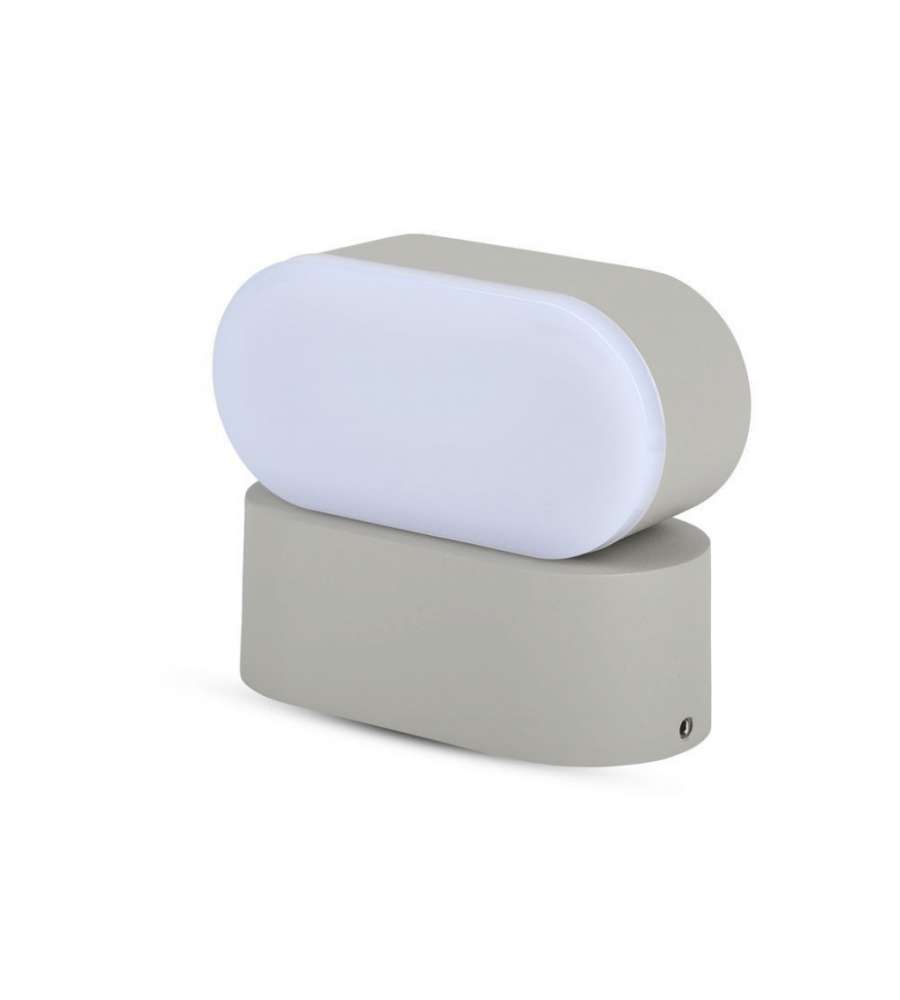 Lampada LED da Muro Ovale 5W 160LM/W Colore Grigio con Testa Ruotabile 4000K IP65