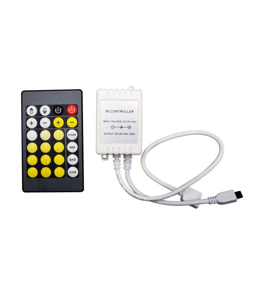 Controller per Strip LED 3in1+RGB con Telecomando 24 Tasti a Infrarossi