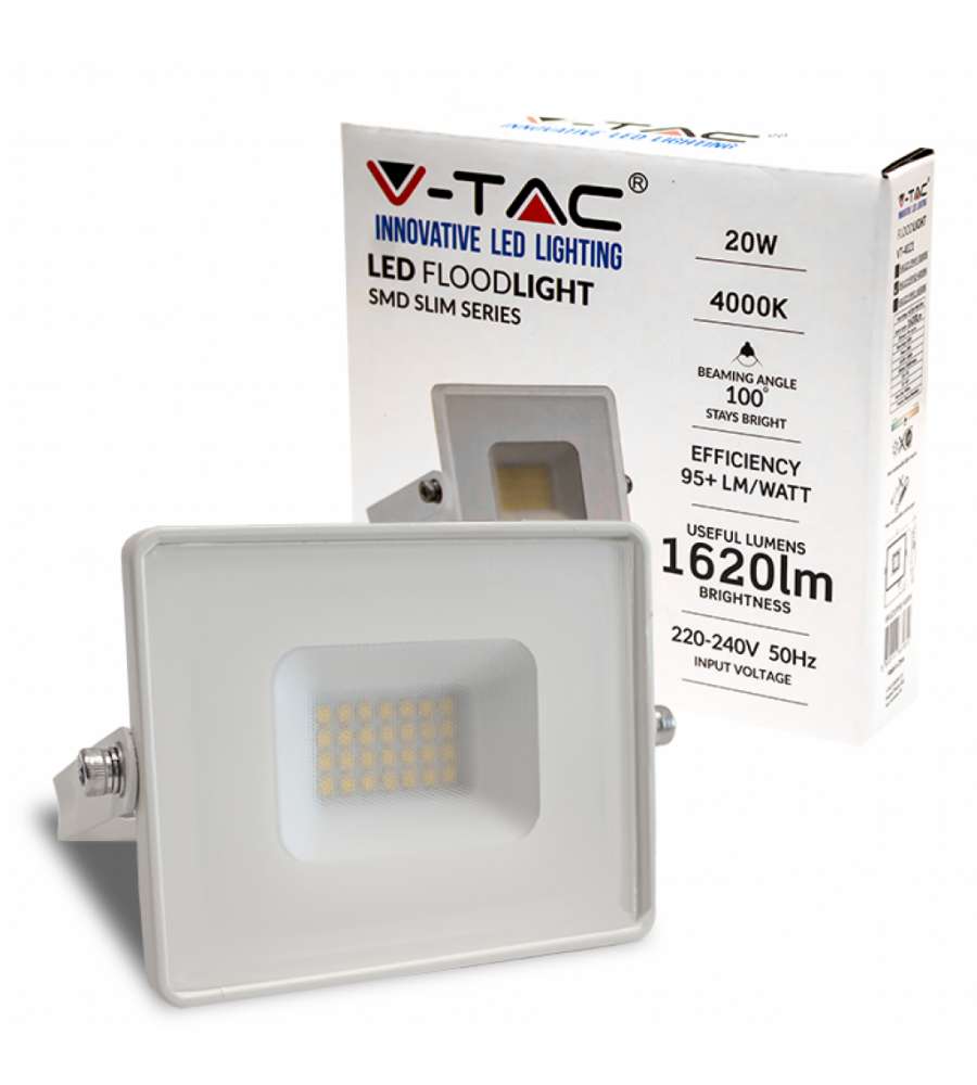 Faro LED SMD 20W E-Series Colore Bianco 4000K IP65