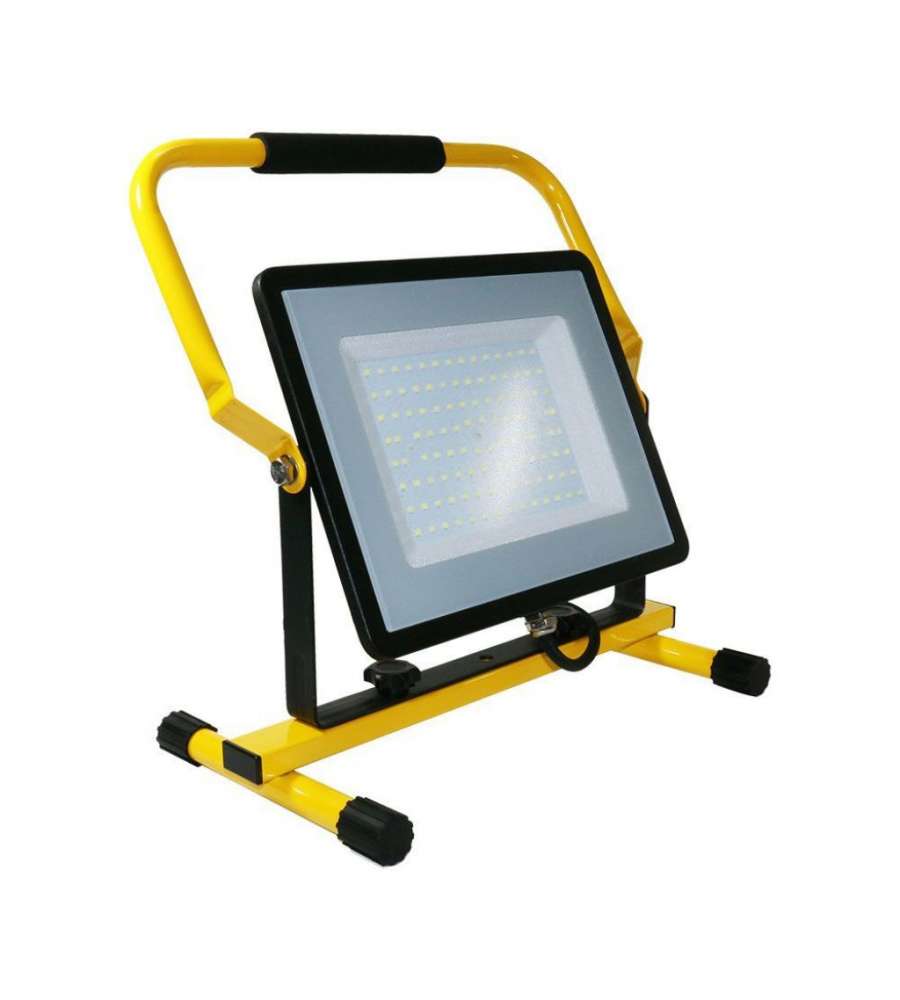 Faro LED da Cantiere Chip Samsung 100W G2 Colore Nero Cavo da 3m Spina UE 4000K