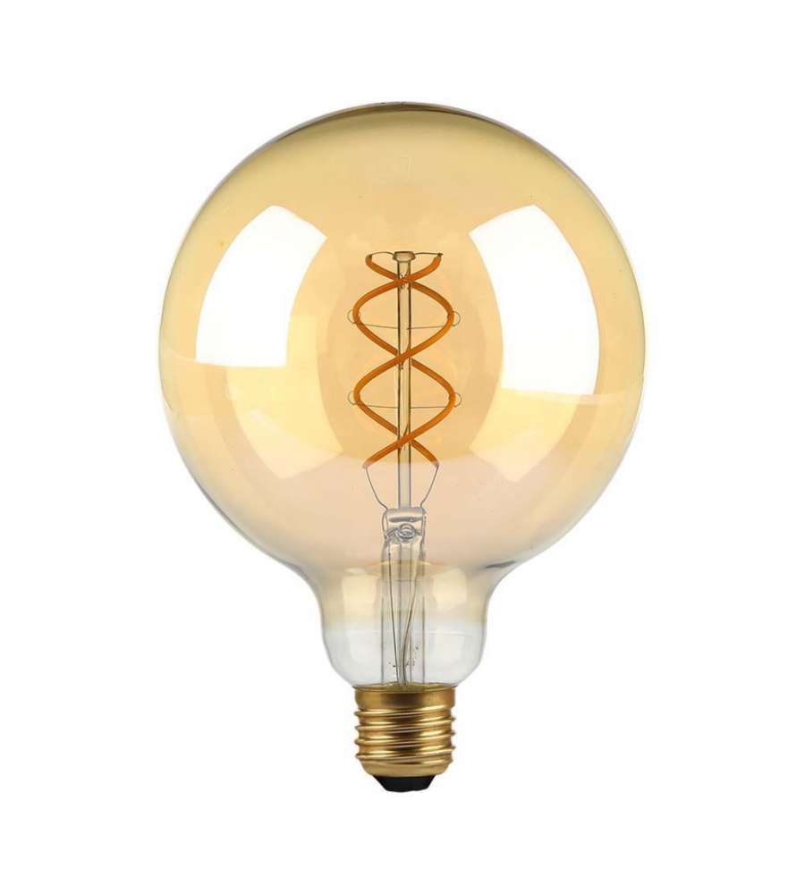 V-TAC Lampadina LED E27 5W G125 Filamento Ambrato 1800K