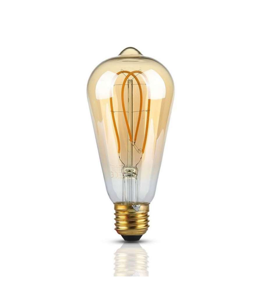 V-TAC Lampadina LED E27 5W ST64 Filamento Ambrato 1800K
