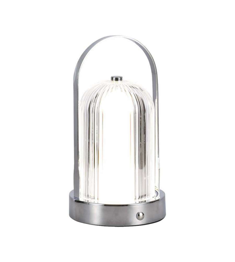 V-TAC Lampada LED da Tavolo 1W 120*190 Colore Cromo Ricaricabile con USB C Touch Dimmerabile 3in1
