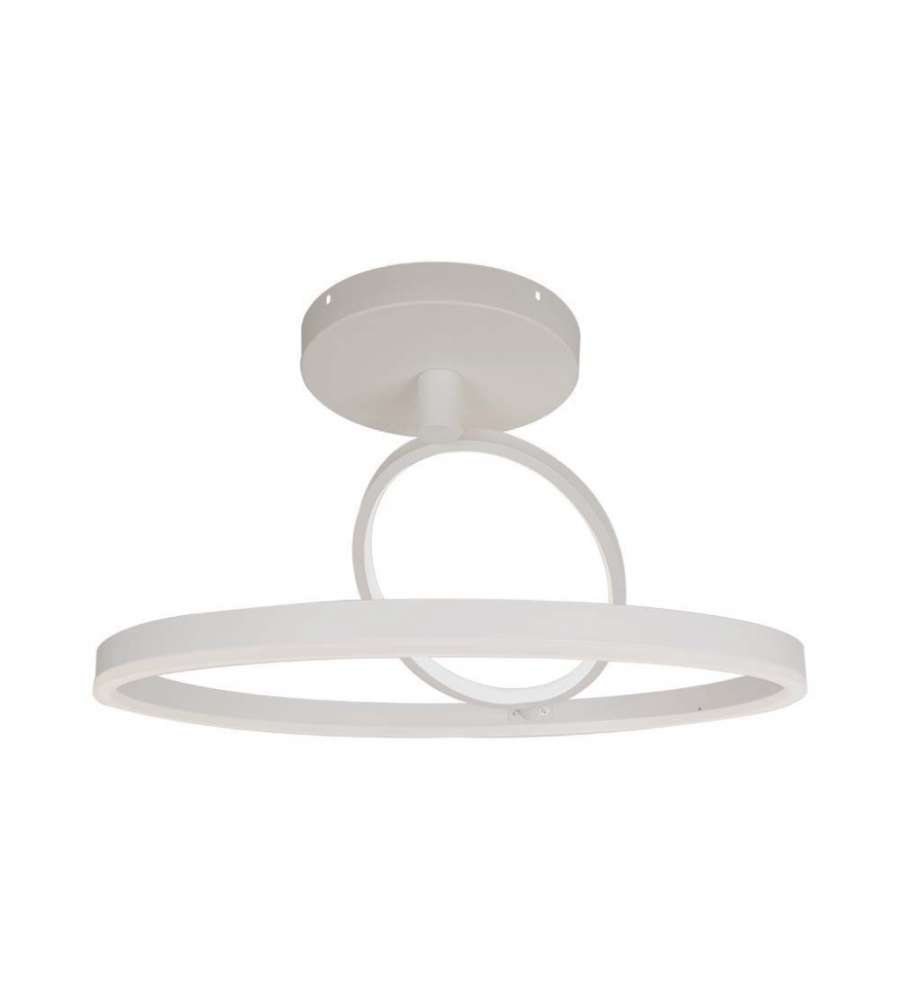 V-TAC Lampadario LED con 2 Cerchi 38W in Metallo Colore Bianco 50*20cm 4000K
