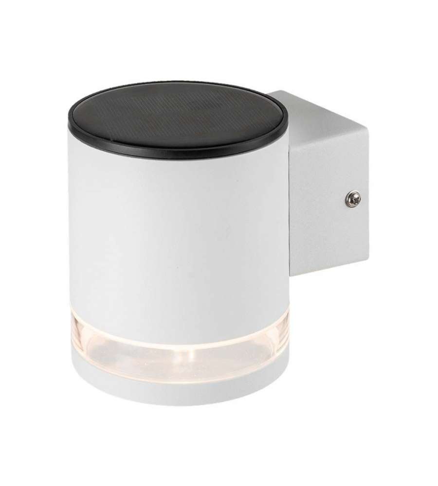 V-TAC Lampada LED da Giardino Cilindrica con Pannello solare 1W Corpo Bianco 121*90*112.5mm 3000K IP54