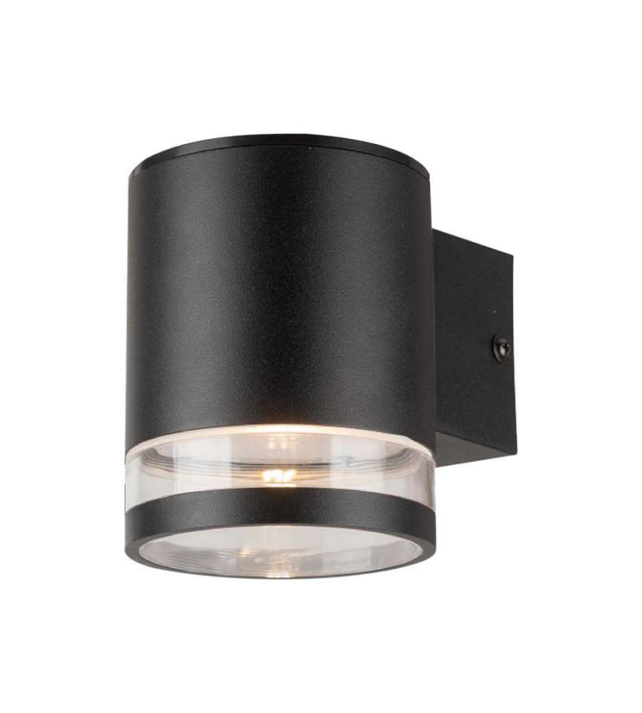 V-TAC Lampada LED da Giardino Cilindrica con Pannello solare e Sensore di Movimento a Microonde 1W Corpo Nero 121*90*112.5mm 3000K IP44