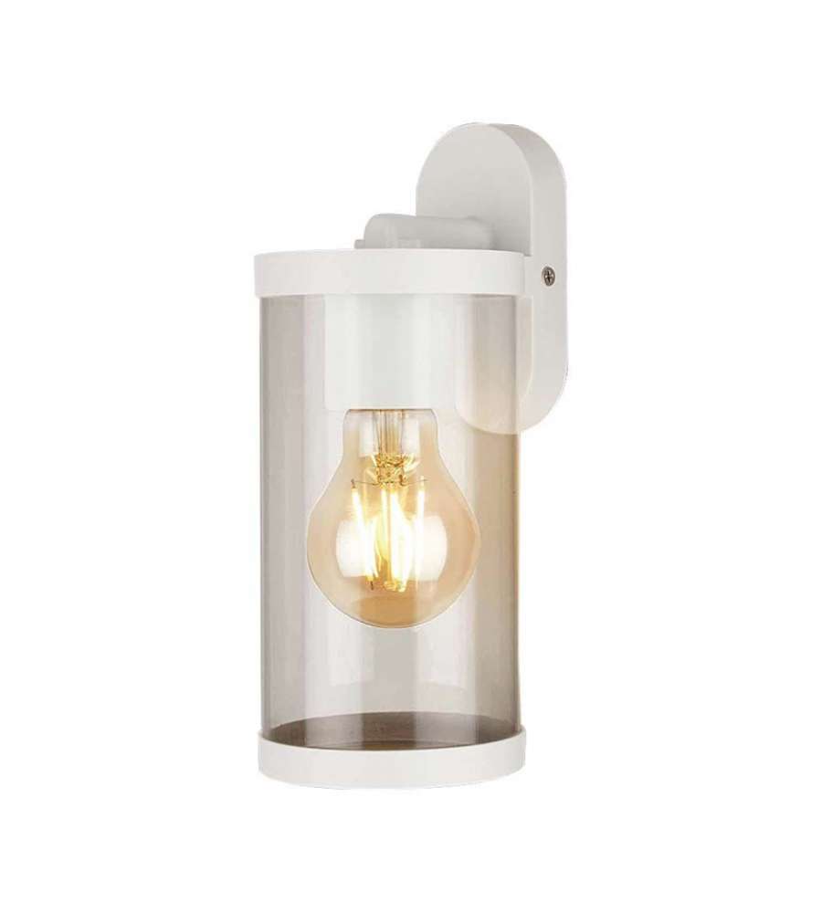 V-TAC Lampada LED da Giardino Cilindrica con Portalampada E27 con Corpo Bianco Copertura Trasparente d: 93*116*234mm IP44