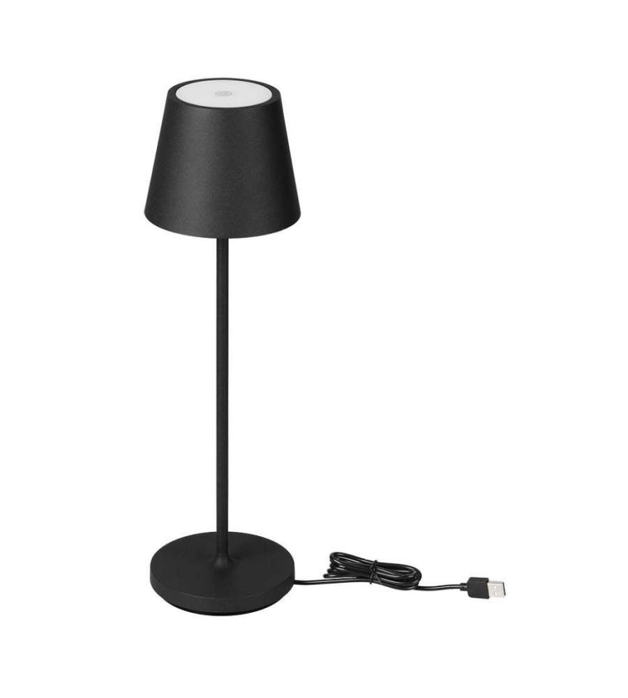 V-TAC Lampada LED da Tavolo 1.5W Colore Nero in Alluminio con caricatore Wireless e Touch Dimmerabile 3000K IP54