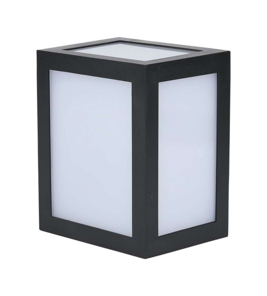 V-TAC Lampada LED da Muro a Lanterna 12W Quadrata Colore Nero 6400K IP65