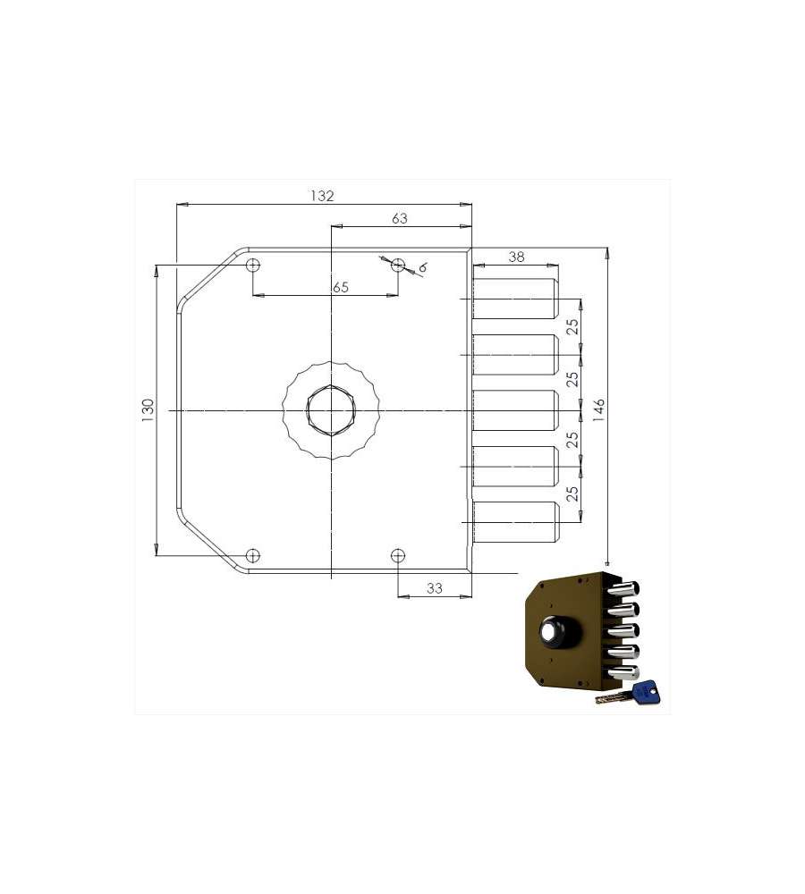 Serratura Sicura Semplice Dx Pompa 3000 Mc Cr