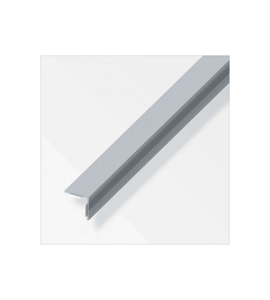 ALFER Profilo Angolare Autoadesivo PVC Grigio Lucido 20x20 mm 1 m