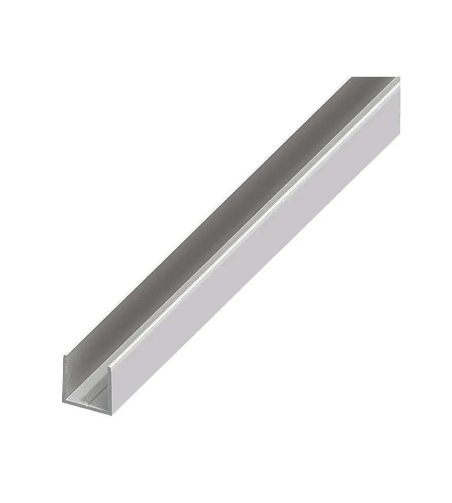 Kantoflex Profilo a U 10mm Alluminio 2m per Bordatura Pannelli Legno
