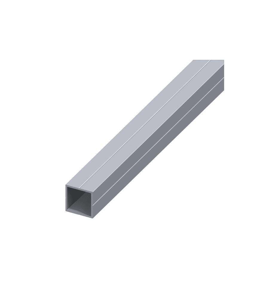 Alfer Tubo Quadrato Alluminio Naturale 19,5x1,5mm Lunghezza 1m