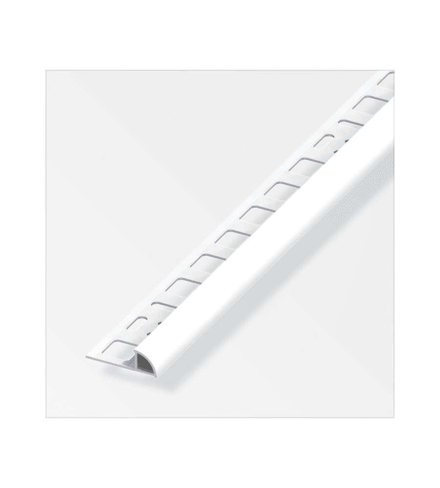 Alfer Profilo a Quadrante Bianco Brillante PVC Rigido 2,50 m 8 mm