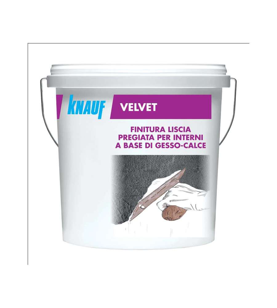 KNAUF Gesso Velvet 5 kg Barattolo per Interni e Esterni Edilizia