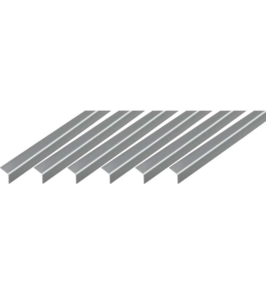 GAH-Alberts Profilo Angolare Autoadesivo PVC-U Effetto Acciaio Inox 1000 mm Set 6