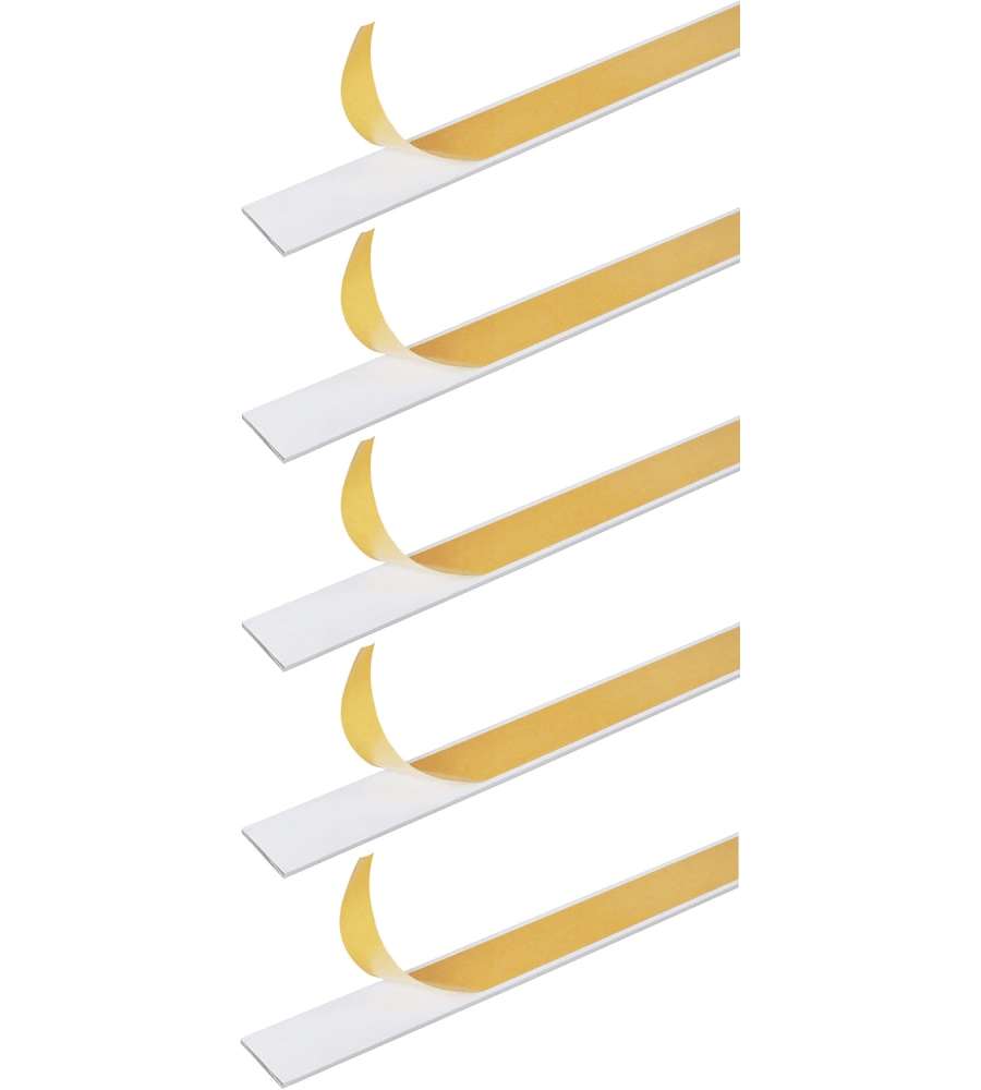 GAH-Alberts Asta piatta autoadesiva alluminio bianca 20x2 mm set 5 pz