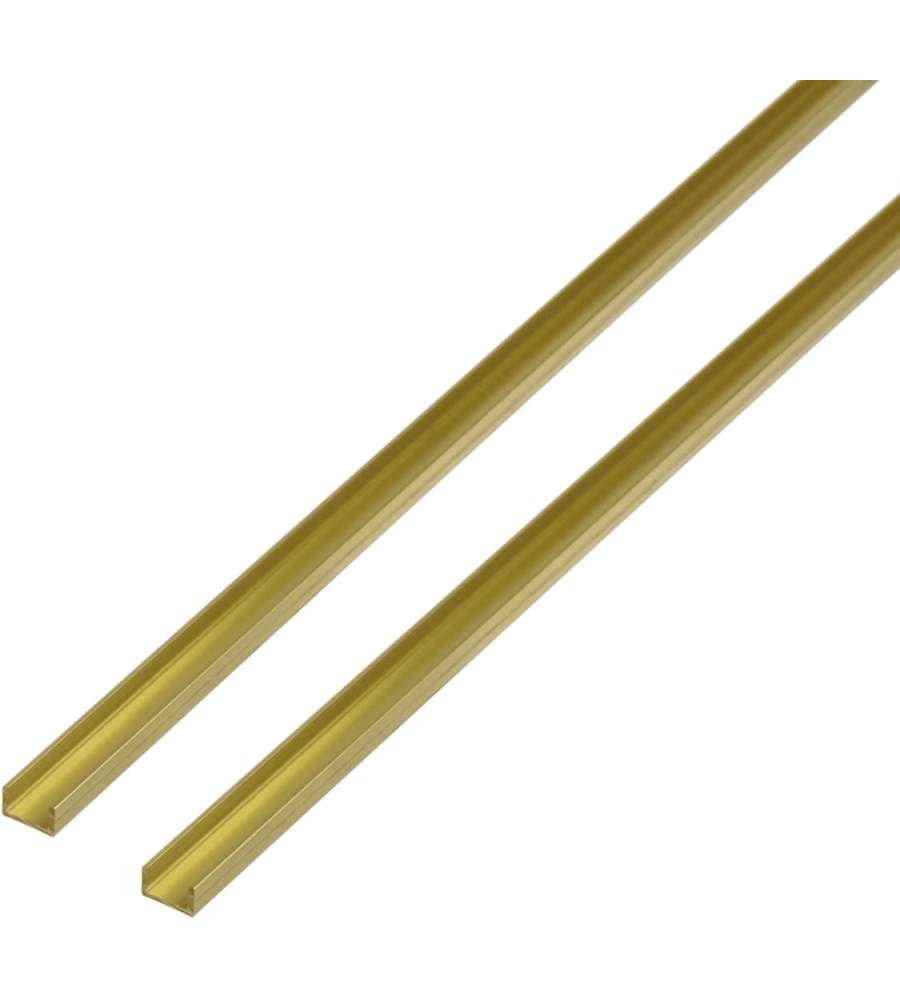 GAH-Alberts Profilo a U Ottone 1000 mm Set 2 Pezzi 6x6 mm Finitura Precisa