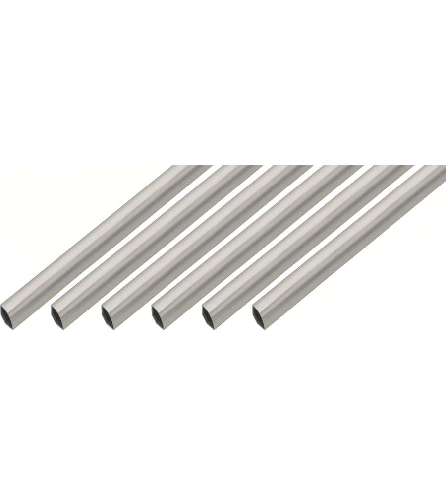 GAH-Alberts Profilo circolare PVC effetto acciaio INOX 1000x22mm set 6pz