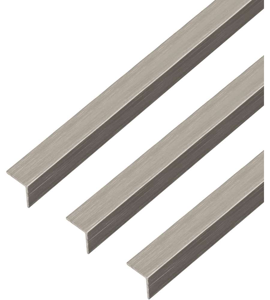 Alberts Profilo angolare autoadesivo alluminio effetto inox scuro 1000mm set 3